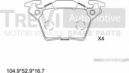 Trevi Automotive PF1620 - Kit pastiglie freno, Freno a disco autozon.pro