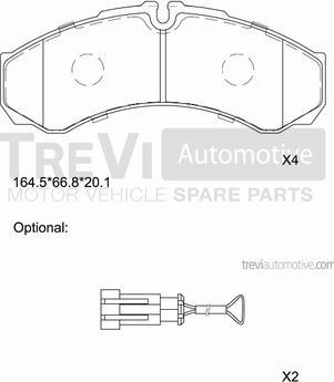 Trevi Automotive PF1621 - Kit pastiglie freno, Freno a disco autozon.pro