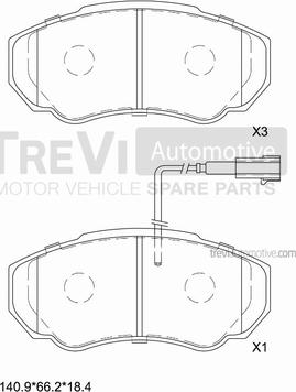 Trevi Automotive PF1628 - Kit pastiglie freno, Freno a disco autozon.pro