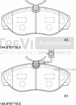 Trevi Automotive PF1679 - Kit pastiglie freno, Freno a disco autozon.pro