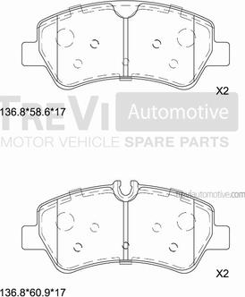 Trevi Automotive PF1670 - Kit pastiglie freno, Freno a disco autozon.pro