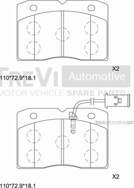 Trevi Automotive PF1678 - Kit pastiglie freno, Freno a disco autozon.pro