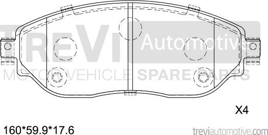 Trevi Automotive PF1673 - Kit pastiglie freno, Freno a disco autozon.pro