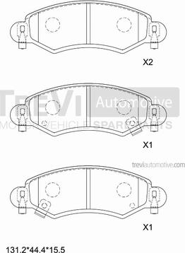 Trevi Automotive PF1099 - Kit pastiglie freno, Freno a disco autozon.pro