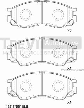 Trevi Automotive PF1098 - Kit pastiglie freno, Freno a disco autozon.pro