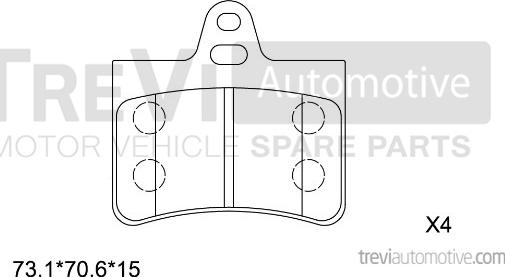 Trevi Automotive PF1092 - Kit pastiglie freno, Freno a disco autozon.pro