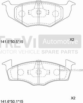 Trevi Automotive PF1049 - Kit pastiglie freno, Freno a disco autozon.pro