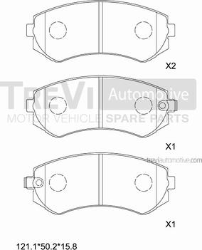 Trevi Automotive PF1044 - Kit pastiglie freno, Freno a disco autozon.pro