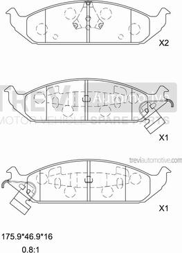 Trevi Automotive PF1045 - Kit pastiglie freno, Freno a disco autozon.pro