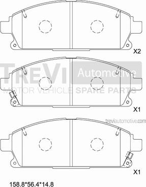 Trevi Automotive PF1046 - Kit pastiglie freno, Freno a disco autozon.pro