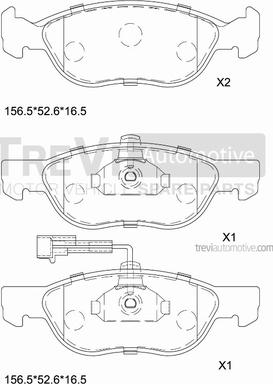 Trevi Automotive PF1040 - Kit pastiglie freno, Freno a disco autozon.pro