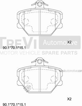 Trevi Automotive PF1043 - Kit pastiglie freno, Freno a disco autozon.pro