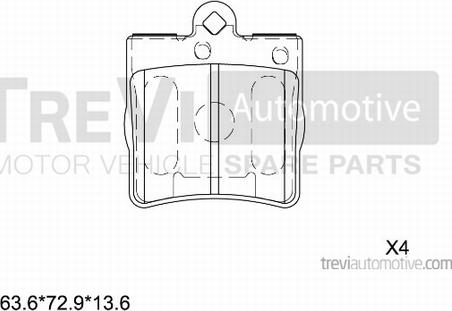 Trevi Automotive PF1059 - Kit pastiglie freno, Freno a disco autozon.pro