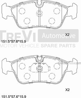 Trevi Automotive PF1055 - Kit pastiglie freno, Freno a disco autozon.pro