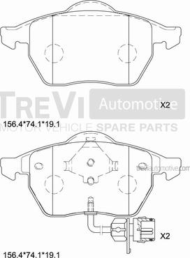 Trevi Automotive PF1050 - Kit pastiglie freno, Freno a disco autozon.pro