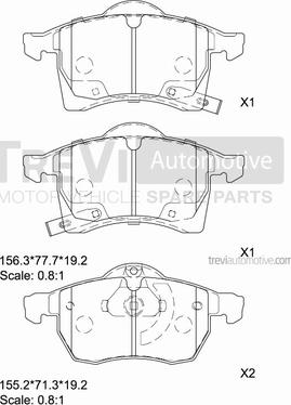 Trevi Automotive PF1053 - Kit pastiglie freno, Freno a disco autozon.pro