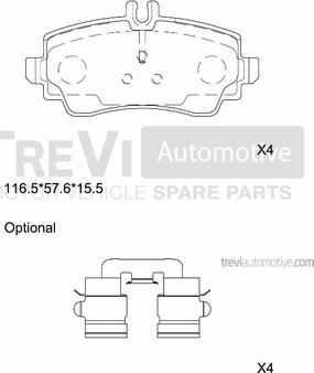 Trevi Automotive PF1057 - Kit pastiglie freno, Freno a disco autozon.pro