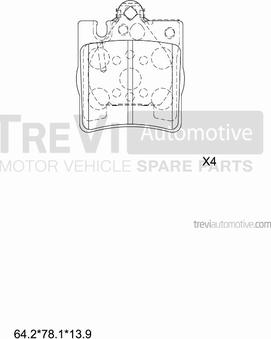 Trevi Automotive PF1064 - Kit pastiglie freno, Freno a disco autozon.pro