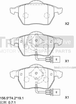 Trevi Automotive PF1065 - Kit pastiglie freno, Freno a disco autozon.pro