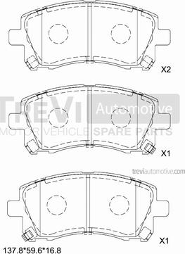 Trevi Automotive PF1068 - Kit pastiglie freno, Freno a disco autozon.pro