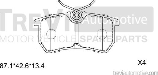 Trevi Automotive PF1062 - Kit pastiglie freno, Freno a disco autozon.pro