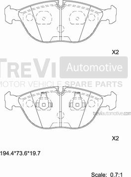 Trevi Automotive PF1000 - Kit pastiglie freno, Freno a disco autozon.pro