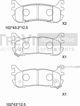 Trevi Automotive PF1003 - Kit pastiglie freno, Freno a disco autozon.pro