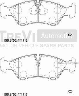 Trevi Automotive PF1016 - Kit pastiglie freno, Freno a disco autozon.pro