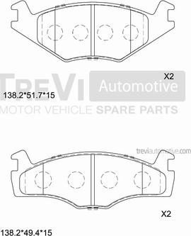 Trevi Automotive PF1018 - Kit pastiglie freno, Freno a disco autozon.pro