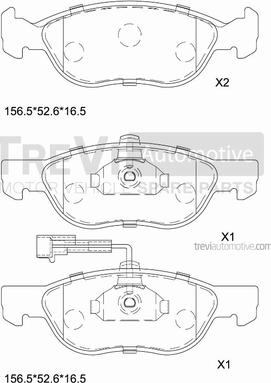 Trevi Automotive PF1012 - Kit pastiglie freno, Freno a disco autozon.pro