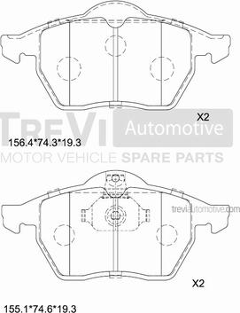 Trevi Automotive PF1017 - Kit pastiglie freno, Freno a disco autozon.pro