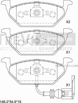 Trevi Automotive PF1085 - Kit pastiglie freno, Freno a disco autozon.pro