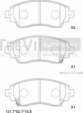 Trevi Automotive PF1080 - Kit pastiglie freno, Freno a disco autozon.pro