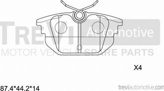 Trevi Automotive PF1034 - Kit pastiglie freno, Freno a disco autozon.pro