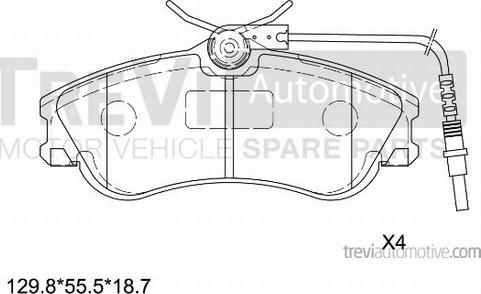 Trevi Automotive PF1033 - Kit pastiglie freno, Freno a disco autozon.pro