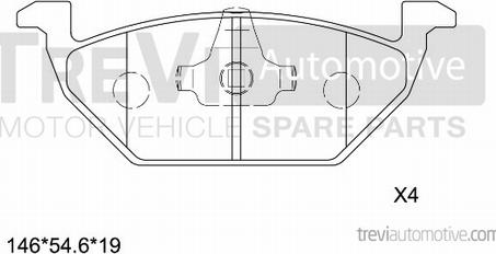 Trevi Automotive PF1026 - Kit pastiglie freno, Freno a disco autozon.pro