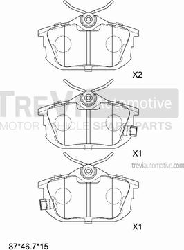 Trevi Automotive PF1027 - Kit pastiglie freno, Freno a disco autozon.pro