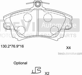 Trevi Automotive PF1079 - Kit pastiglie freno, Freno a disco autozon.pro