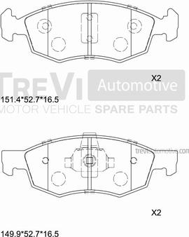 Trevi Automotive PF1076 - Kit pastiglie freno, Freno a disco autozon.pro