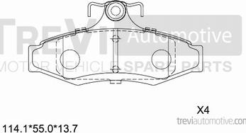 Trevi Automotive PF1070 - Kit pastiglie freno, Freno a disco autozon.pro