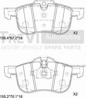 Trevi Automotive PF1073 - Kit pastiglie freno, Freno a disco autozon.pro