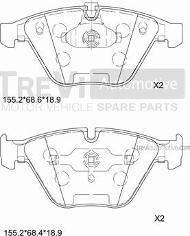 Trevi Automotive PF1198 - Kit pastiglie freno, Freno a disco autozon.pro