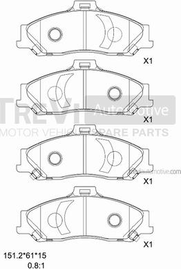 Trevi Automotive PF1149 - Kit pastiglie freno, Freno a disco autozon.pro