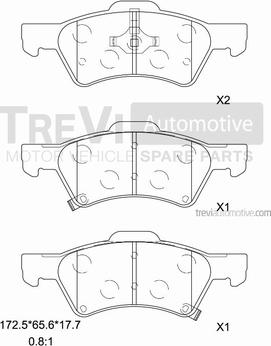 Trevi Automotive PF1141 - Kit pastiglie freno, Freno a disco autozon.pro