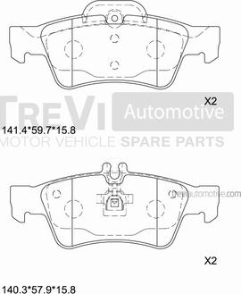 Trevi Automotive PF1148 - Kit pastiglie freno, Freno a disco autozon.pro