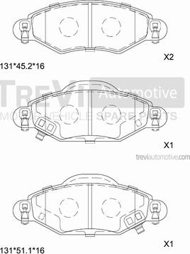 Trevi Automotive PF1143 - Kit pastiglie freno, Freno a disco autozon.pro