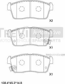 Trevi Automotive PF1154 - Kit pastiglie freno, Freno a disco autozon.pro