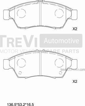 Trevi Automotive PF1155 - Kit pastiglie freno, Freno a disco autozon.pro