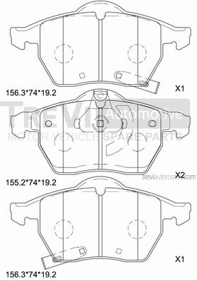 Trevi Automotive PF1156 - Kit pastiglie freno, Freno a disco autozon.pro