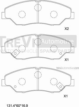 Trevi Automotive PF1157 - Kit pastiglie freno, Freno a disco autozon.pro